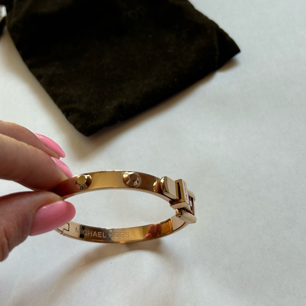Rose gold Michael Kors buckle cuff